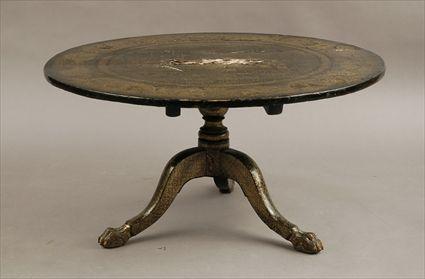 Appraisal: Chinese Export Lacquer Tripod Table in in diam