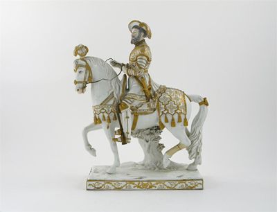 Appraisal: A French porcelain model of Francis I on horseback after