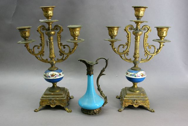 Appraisal: A late th early th century pair of gilt metal