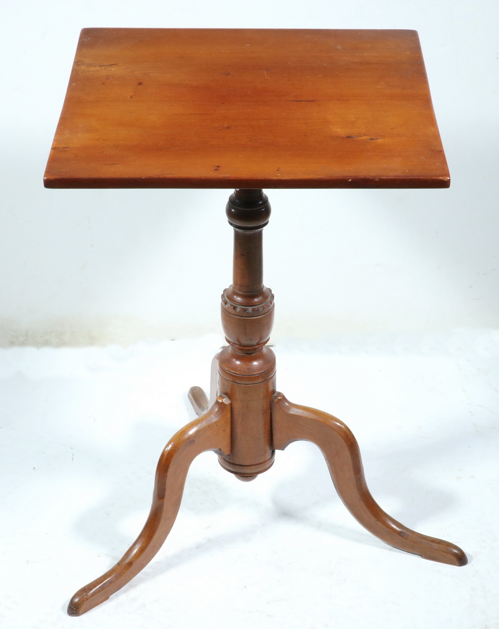 Appraisal: QUEEN ANNE CANDLESTAND th c Cherry Square Fixed Top Candlestand