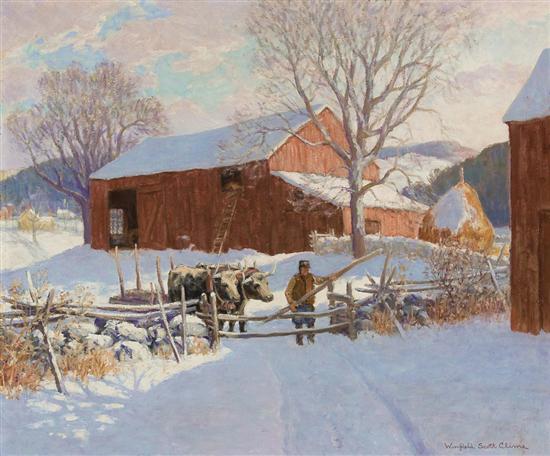 Appraisal: WINFIELD SCOTT CLIME American - New England Farm in Snow