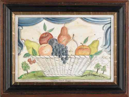 Appraisal: Watercolor still life of a fruit basket signed indistinctly x