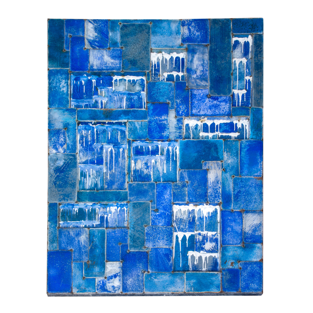 Appraisal: Nathan Slate Joseph American b Untitled Blue Squares painted metal