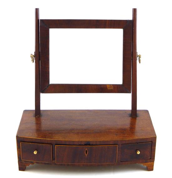 Appraisal: th C shaving stand mahogany and mahogany veneer oblong mirror