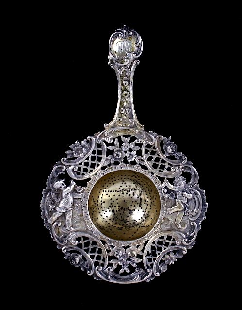 Appraisal: Victorian Sterling Silver Stamped Tea Strainer For your bidding pleasure