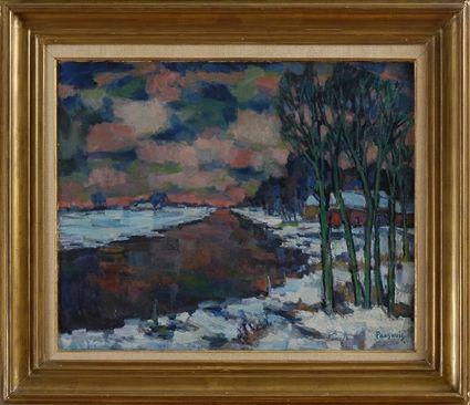 Appraisal: ARNOUD PAASHUIS - WINTER LANDSCAPE Oil on canvas x in