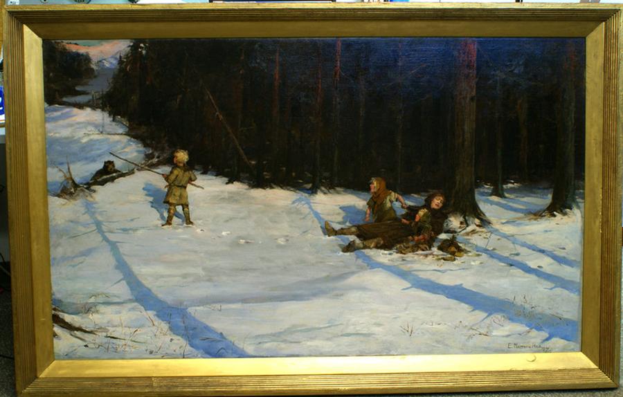 Appraisal: Edward Matthew Hale British - o c Bear Hunt in