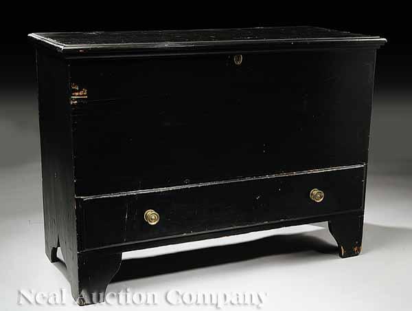 Appraisal: An American Painted Pine Blanket Chest early-to-mid th c the