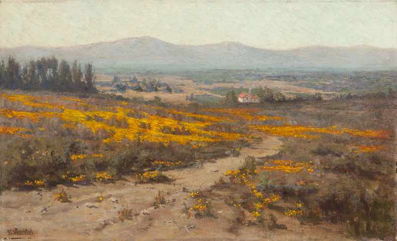 Appraisal: Elmer Wachtel - Los Angeles CA Foothill Landscape with Poppies