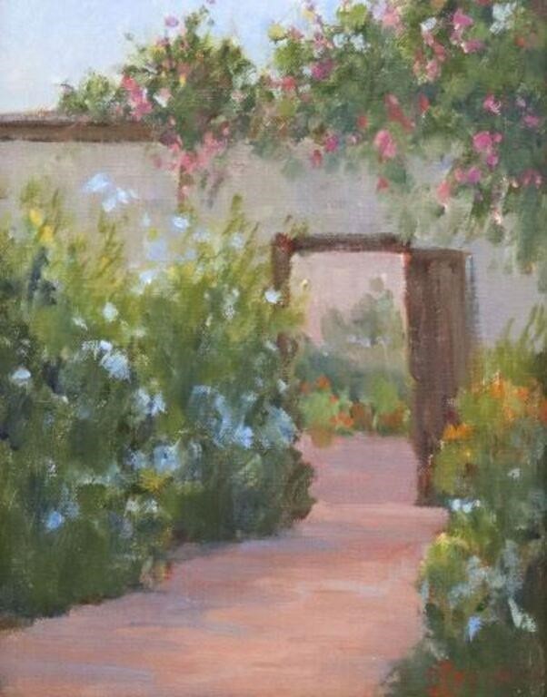 Appraisal: Framed oil on canvas board painting Mexico Retreat signed lower