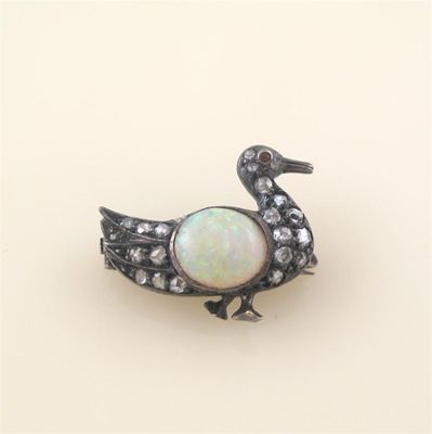 Appraisal: A th century duck brooch set with rose cut diamonds