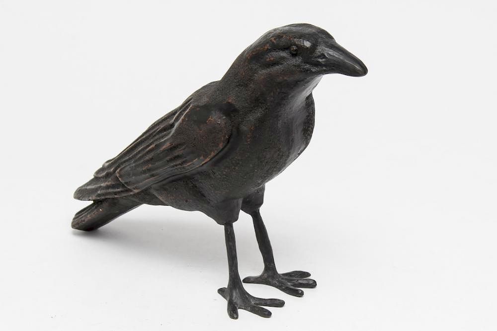 Appraisal: Vintage Raven Figure Steampunk Black Composite Vintage figure of a