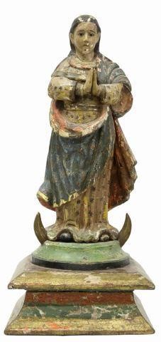 Appraisal: Carved santo altar figure Madonna of the Immaculate Conception Mexico