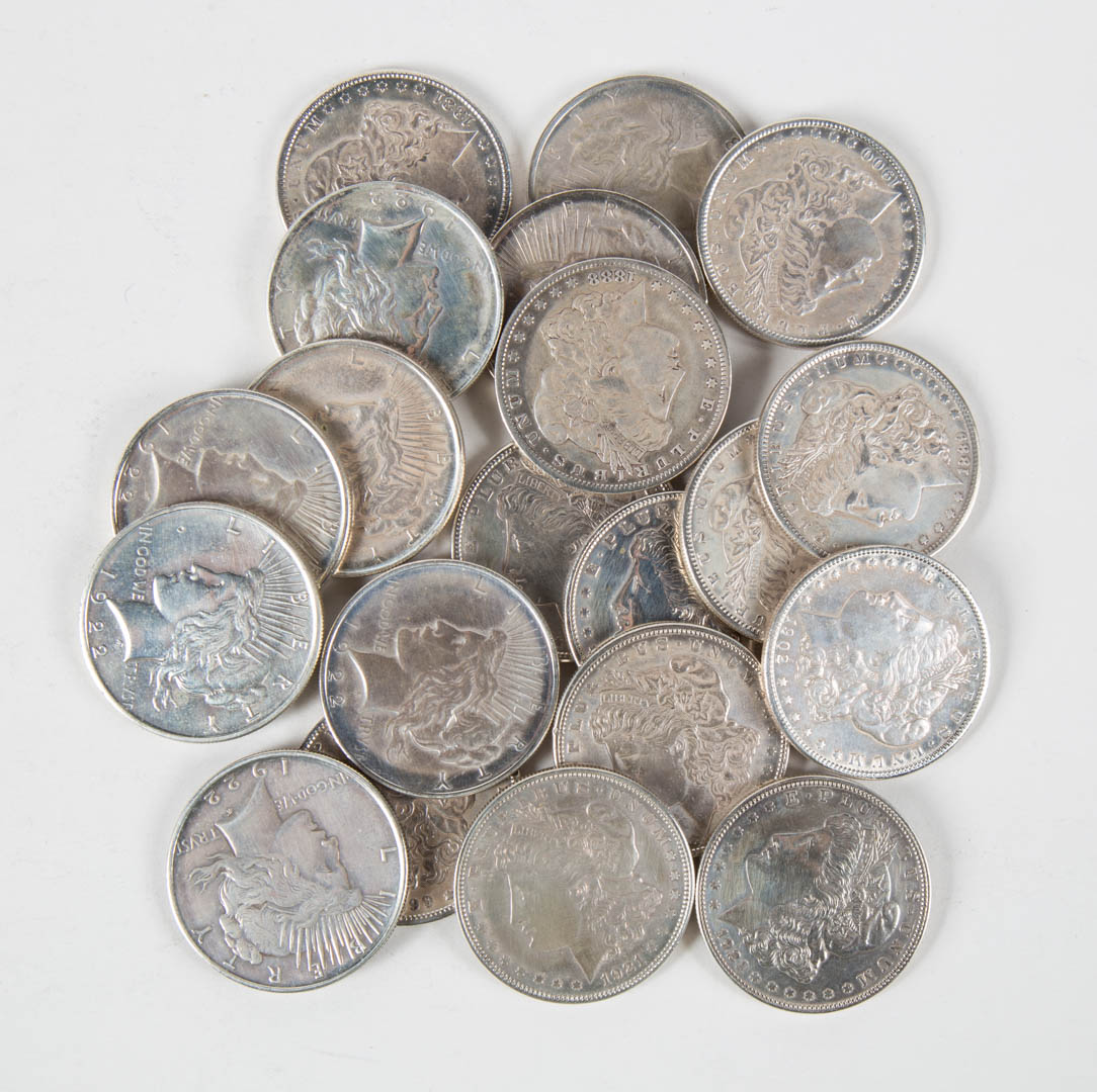 Appraisal: USA Mixed Silver Dollars - A roll of silver dollars