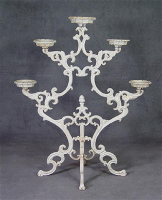 Appraisal: Victorian Cast Iron Plant Stand Fived stems with foliate motif