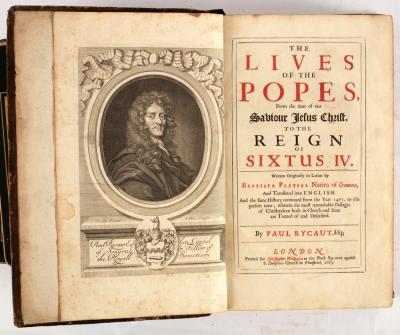 Appraisal: Rycaut Paul The Lives of the Popes Folio cont calf