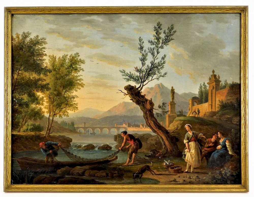 Appraisal: C Italian Old Master Classical Landscape Painting Italy th Century