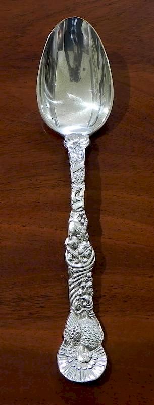 Appraisal: Rare sterling silver stuffing spoon by Tiffany Co Rare sterling