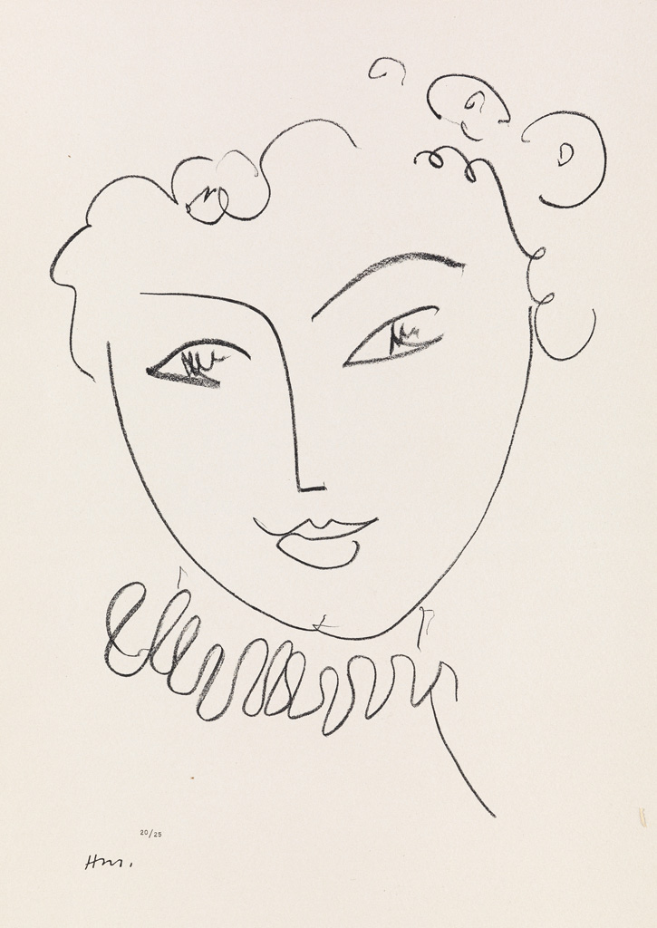 Appraisal: HENRI MATISSE La Pompadour Lithograph x mm x inches full