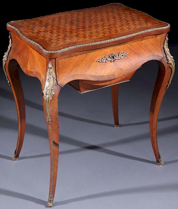 Appraisal: FRENCH LOUIS XVI STYLE PARQUETRY DRESSING STAND A FRENCH LOUIS