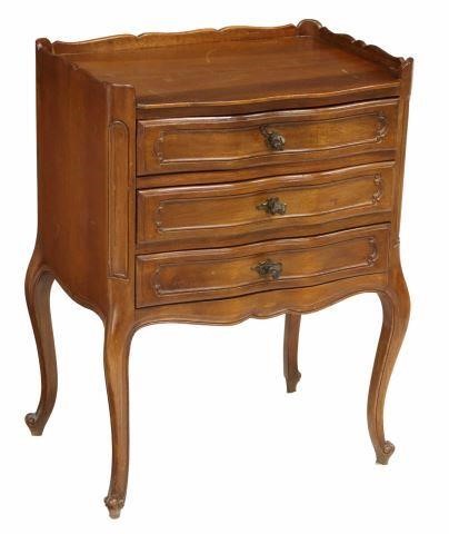 Appraisal: Louis XV style walnut bedside table late th c having