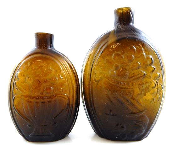 Appraisal: GLASS Two bottles EAGLE CORNUCOPIA Keene Glass Works - pontil