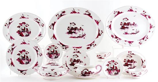 Appraisal: Shelley porcelain dinner service Castle pink pattern consisting of plates