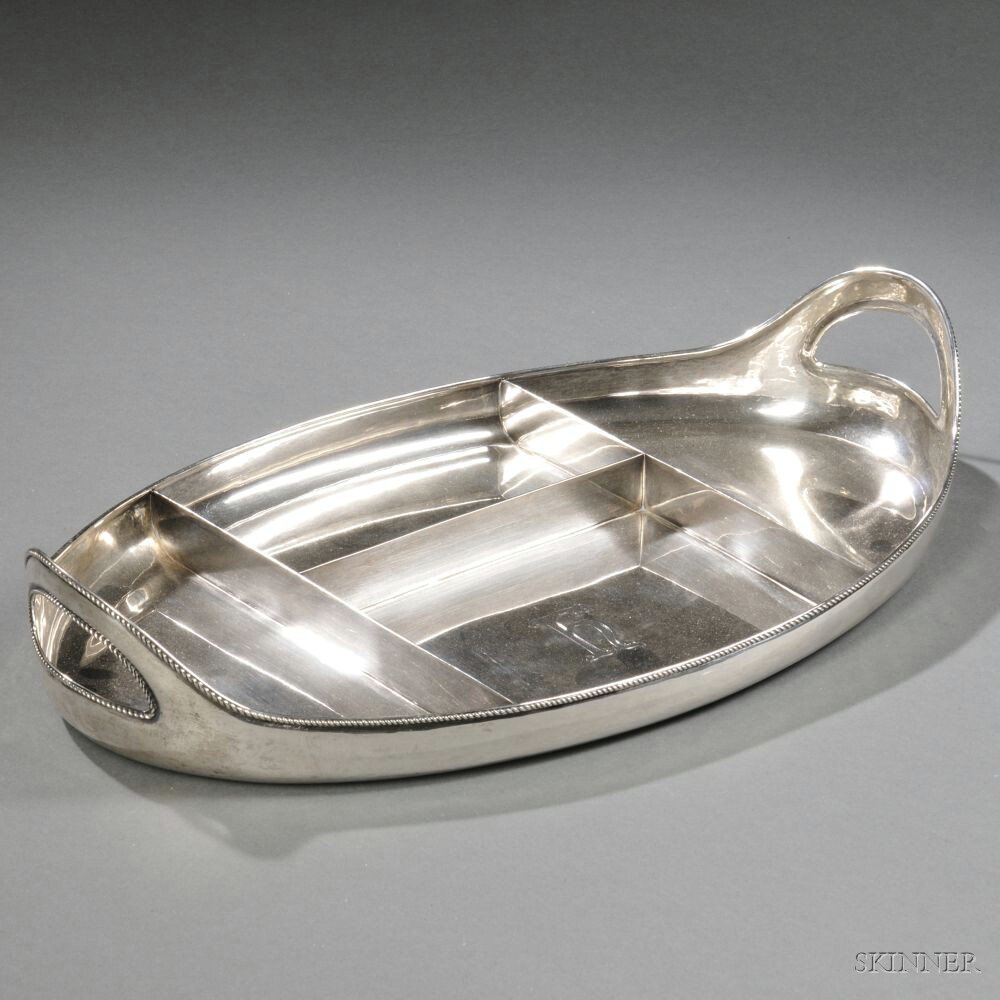 Appraisal: Tiffany Co Sterling Silver Vanity Tray New York - ovoid