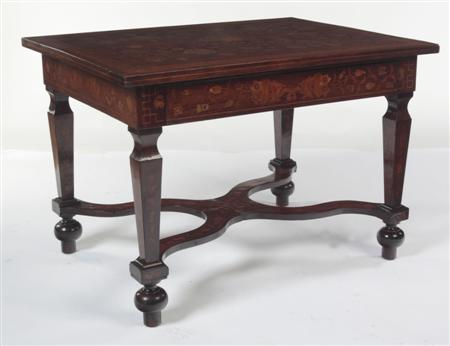 Appraisal: A late th century Dutch walnut and floral marquetry centre