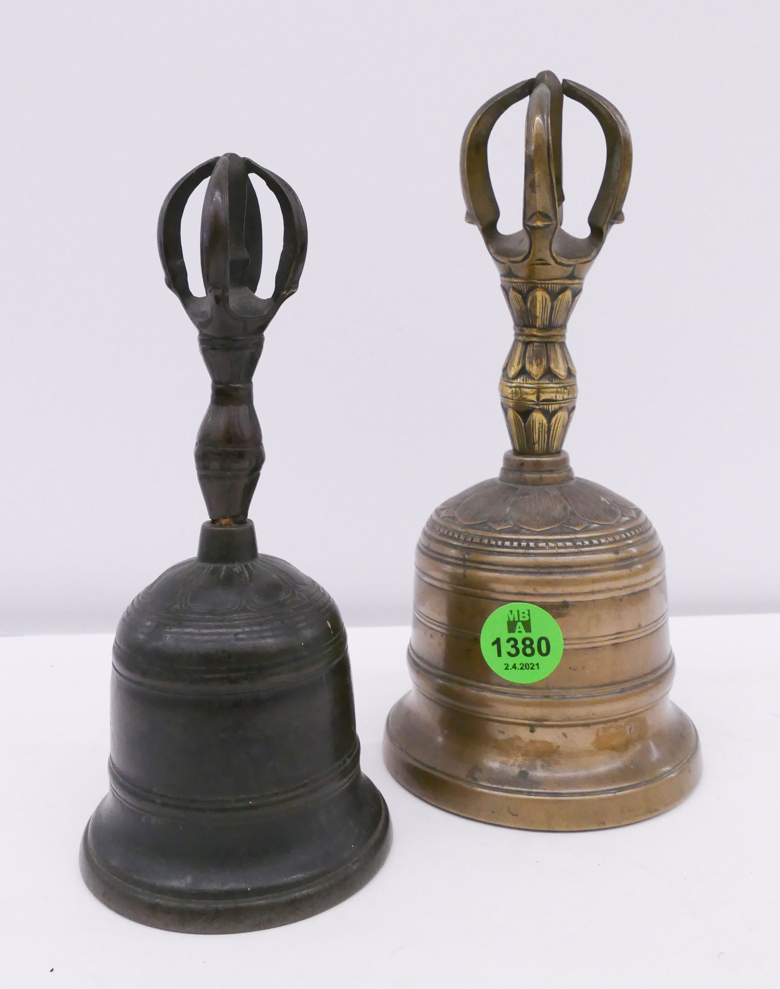 Appraisal: pc Antique Japanese Bronze Buddhist Bells- '' and ''