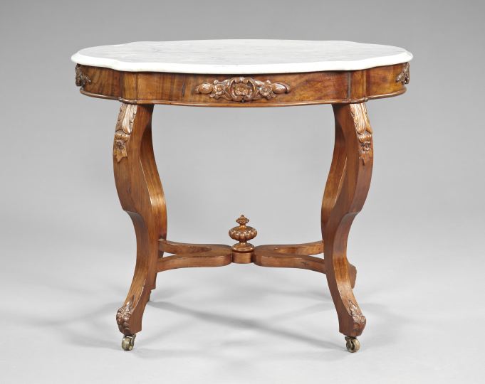 Appraisal: American Rococo Revival Mahogany Parlor Table third quarter th century