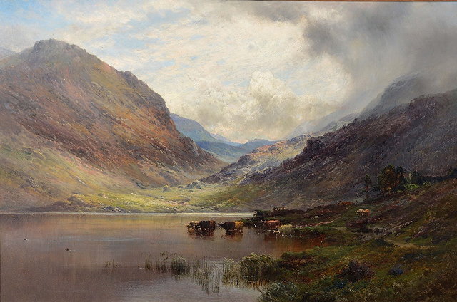 Appraisal: ALFRED DE BREANSKI - 'Loch Tay' oils on canvas x