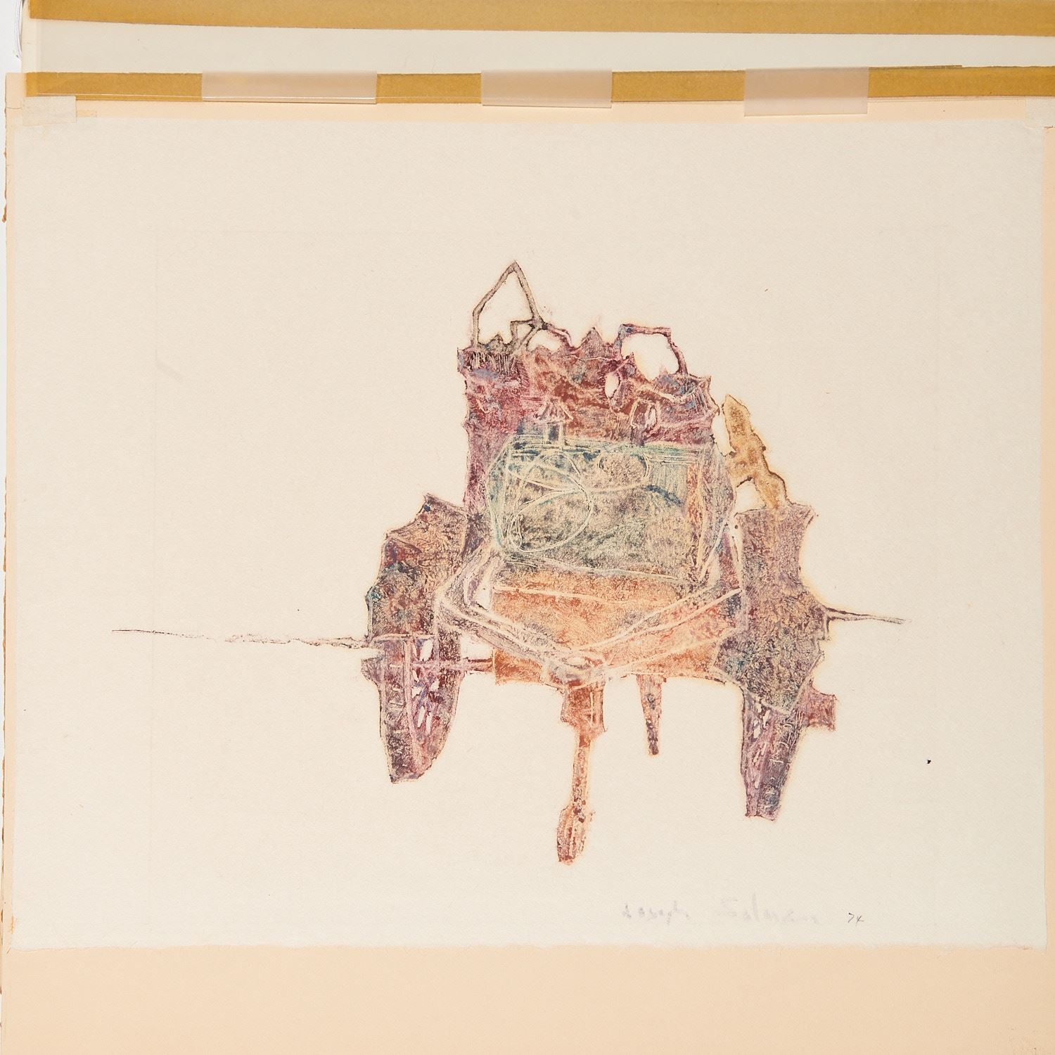 Appraisal: JOSEPH SOLMAN COLOR MONOTYPE Joseph Solman American - Tar Cart