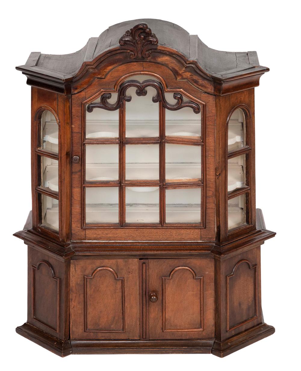 Appraisal: MINIATURE DUTCH DISPLAY CABINET LATE TH CENTURY HEIGHT WIDTH DEPTH