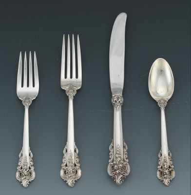 Appraisal: A Partial Set of Wallace Grand Baroque Sterling Silver Flatware