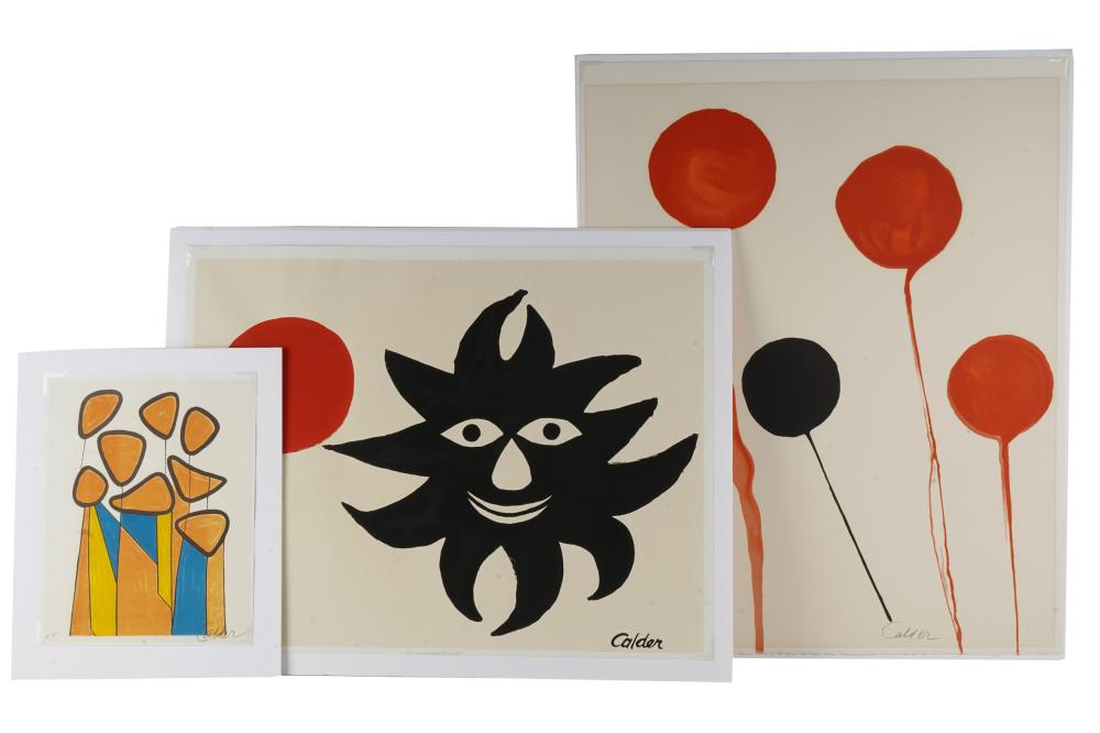 Appraisal: AFTER ALEXANDER CALDER THREE WORKSeach color lithograph on paper the