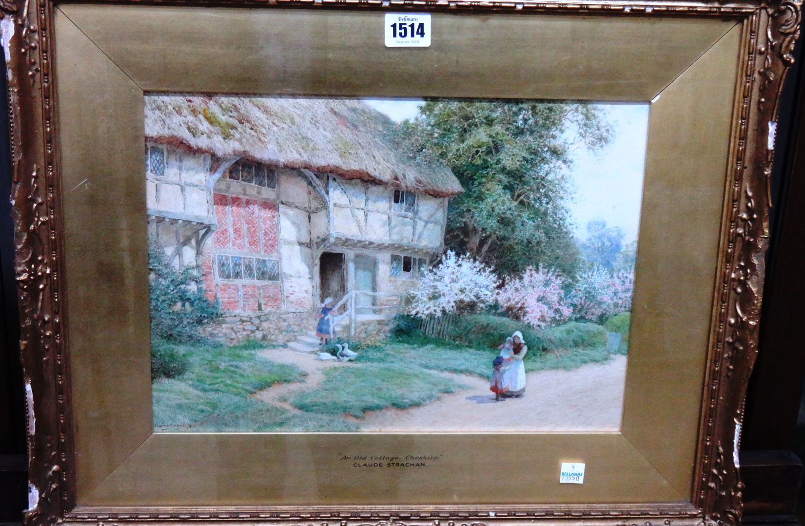 Appraisal: Arthur Claude Strachan - An old cottage Cheshire watercolour signed