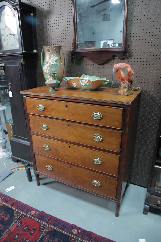 Appraisal: SHERATON STYLE CHEST OF DRAWERS Cherry having four graduated and