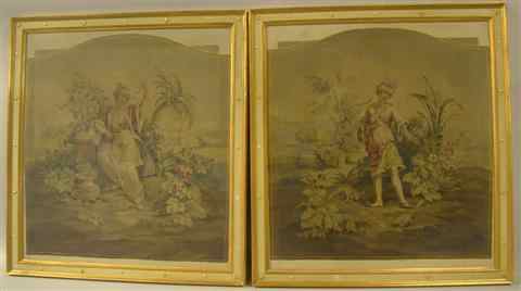 Appraisal: FRENCH SCHOOL AUBUSSON STYLE A PAIR OF FRENCH MYTHOLOGICAL CARTOONS