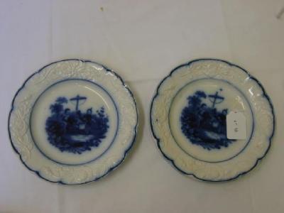 Appraisal: A PAIR OF MIDDLESBOROUGH POTTERY TEA PLATES centrally printed in