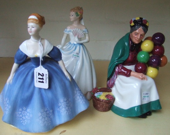 Appraisal: Three Royal Doulton figures The Old Balloon Seller H N