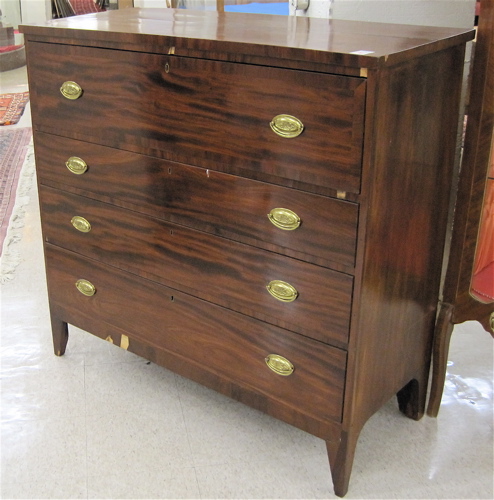 Appraisal: LATE FEDERAL MAHOGANY CHEST OF DRAWERS American early th century