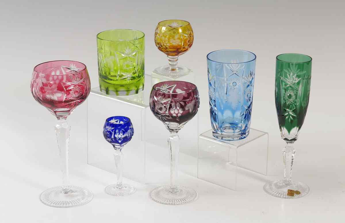 Appraisal: LARGE LOT OF BOHEMIAN GLASS STEMWARE Approx pieces to include