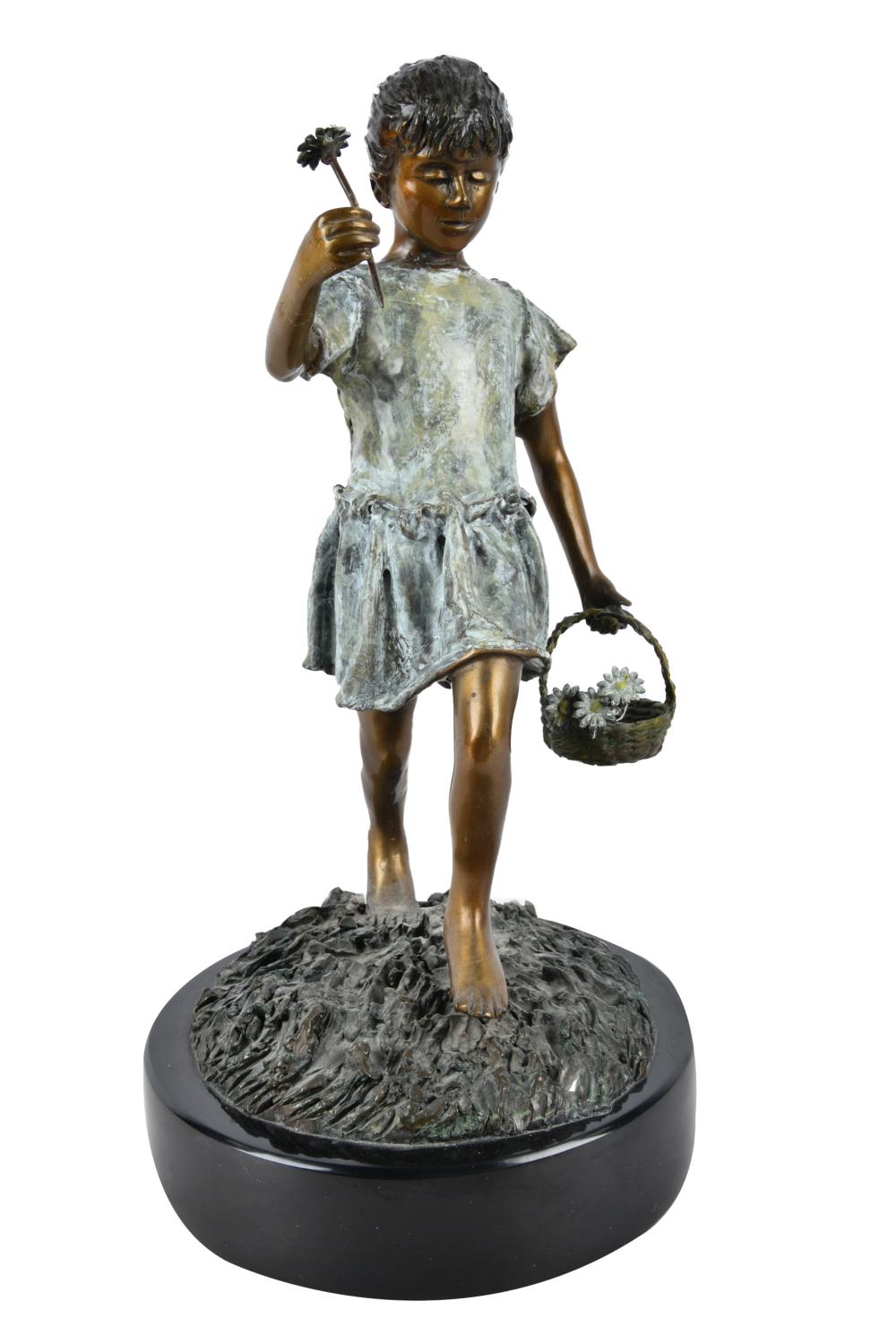 Appraisal: CONTEMPORARY BRONZE FIGURE 'SPRINGTIME'unsigned titled to label on underside depicting