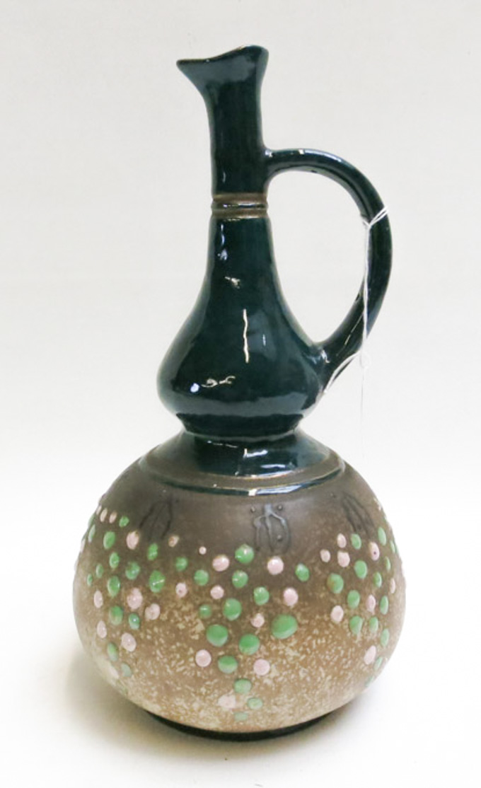 Appraisal: AUSTRIAN AMPHORA ART POTTERY EWER double gourd form having patterned