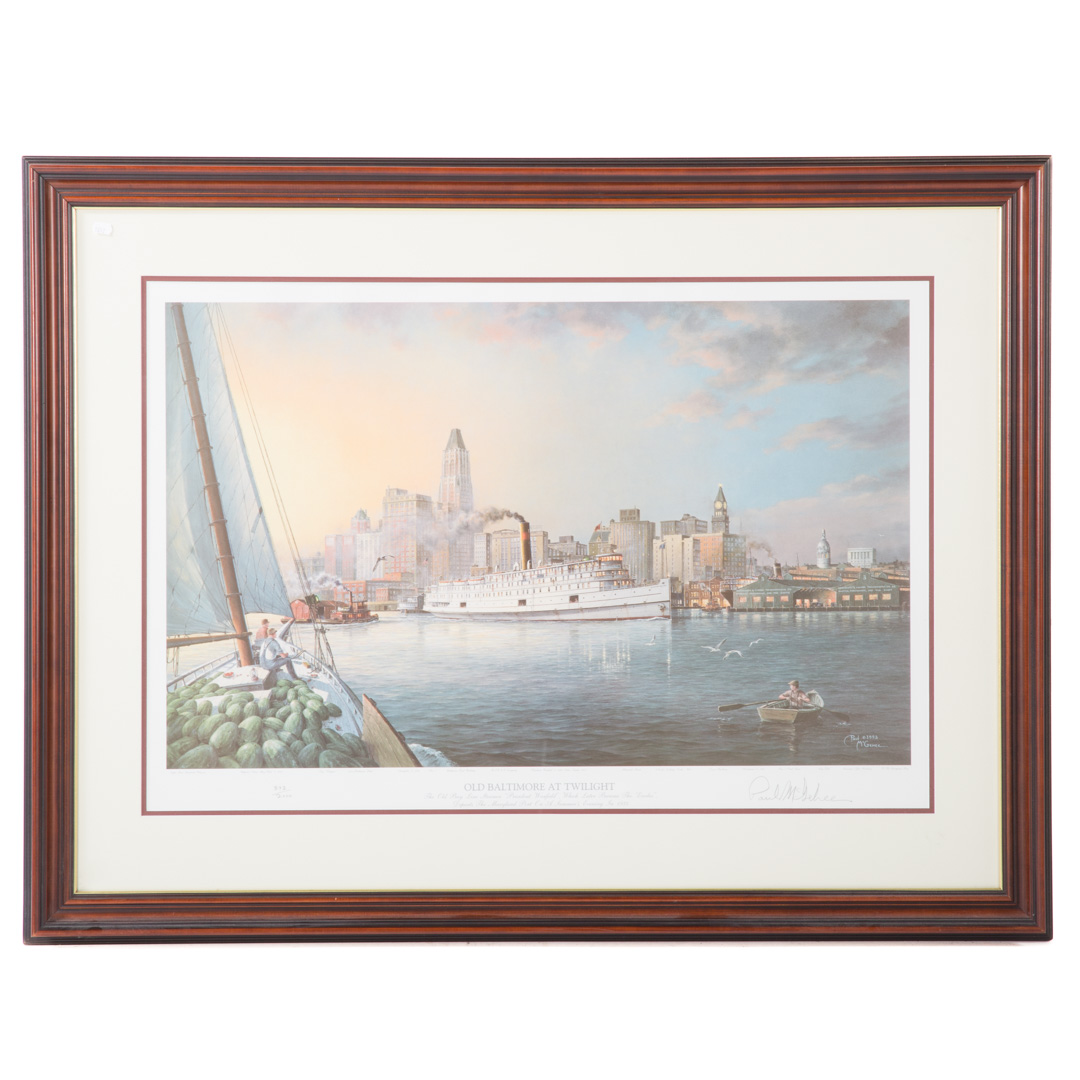 Appraisal: Paul McGehee Old Baltimore at Twilight Serigraph ed signed lr