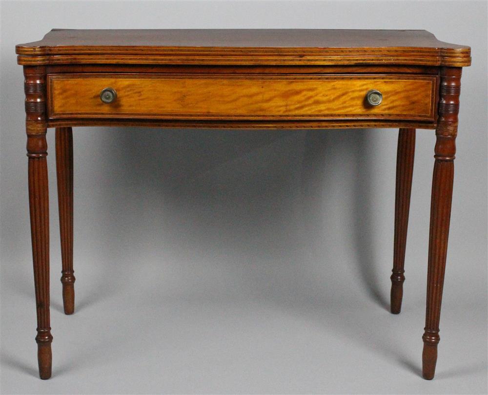 Appraisal: FEDERAL INLAID CHERRY CARD TABLE WITH DRAWER the card table