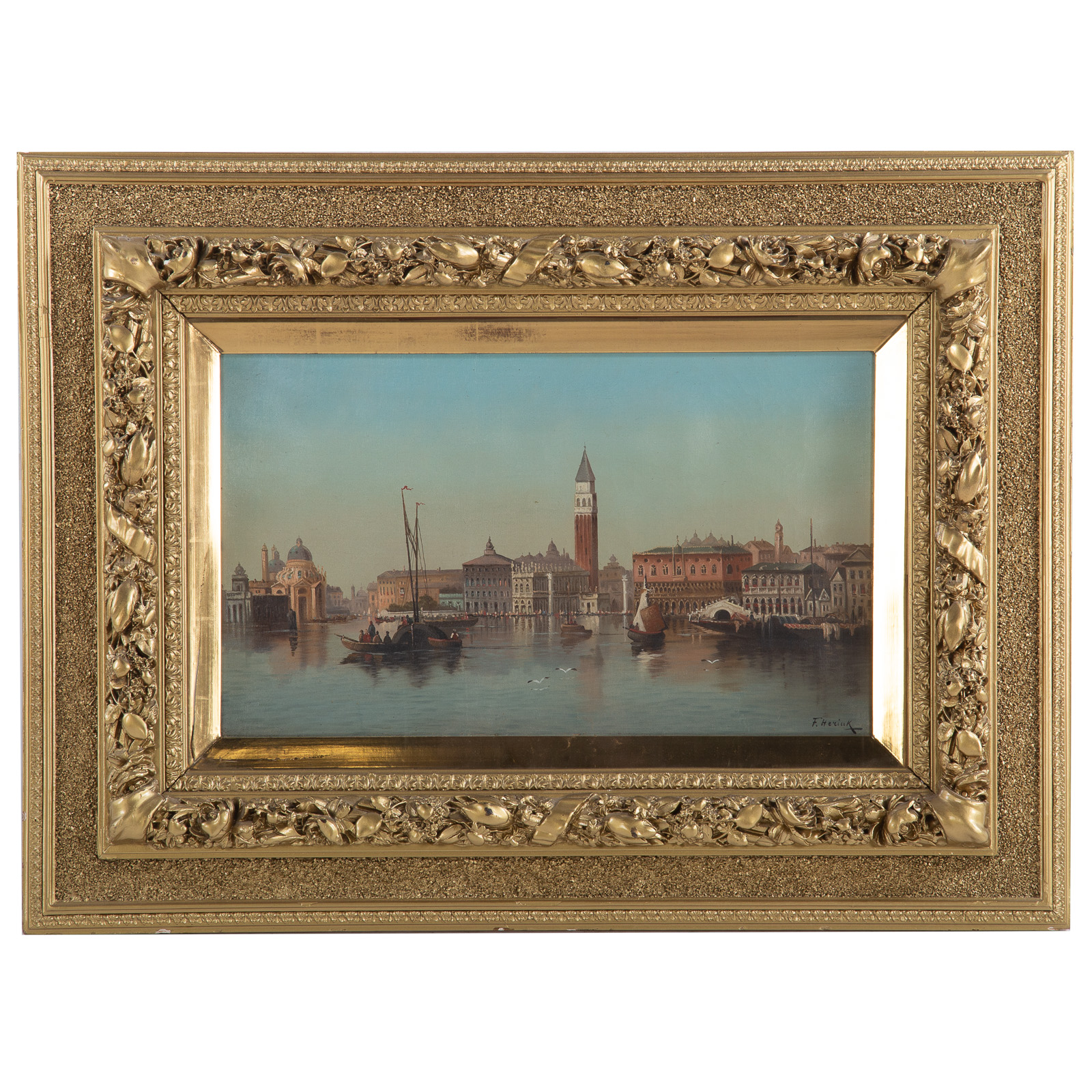 Appraisal: F HERINK THE CANAL GRAND VENICE OIL Late th century