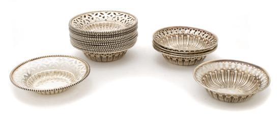 Appraisal: A Collection of American Sterling Silver Nut Dishes in two