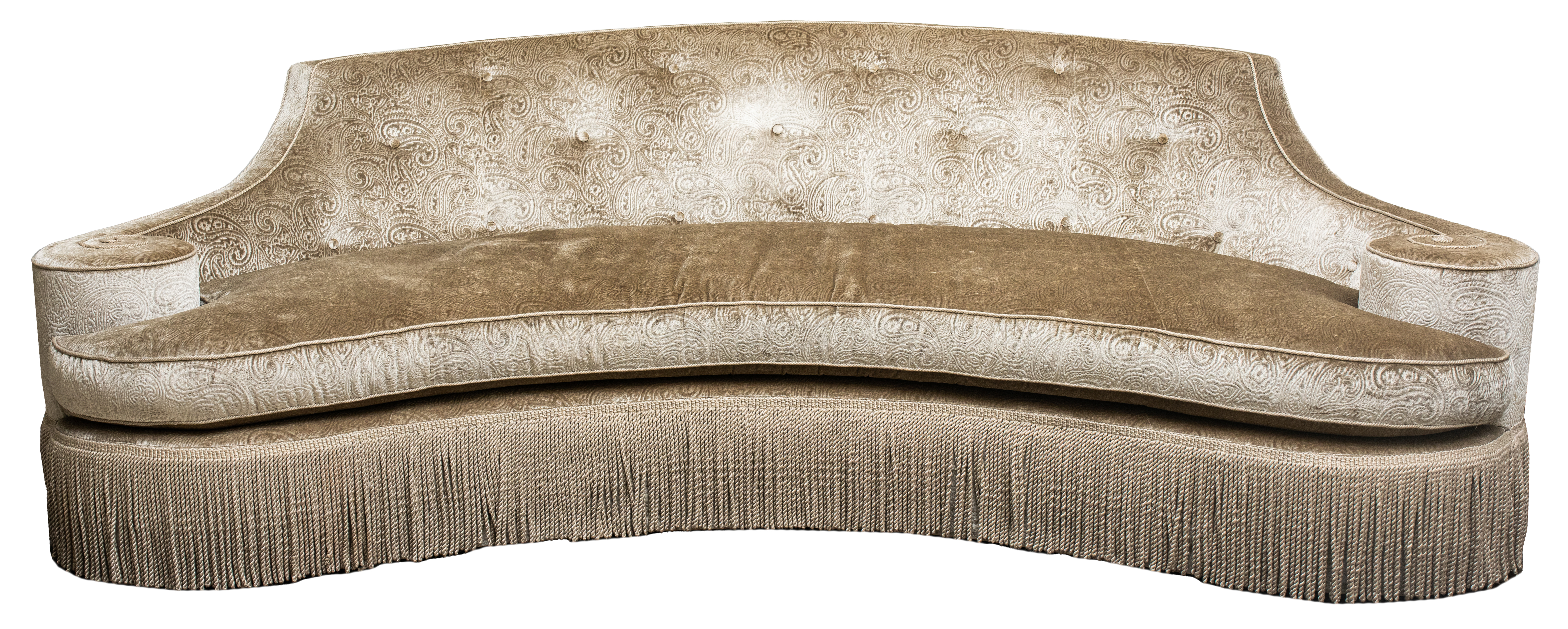 Appraisal: CLASSICAL MANNER CURVED LOUNGE SOFA Classical manner large curved upholstered